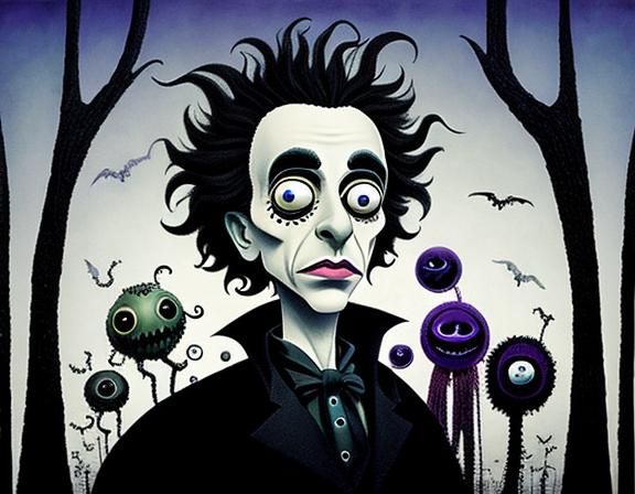 Gothic Portrait in Burtonesque Style