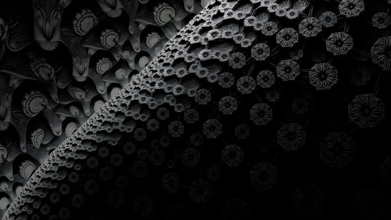 Abstract Tessellated Figure in Dark Filigree