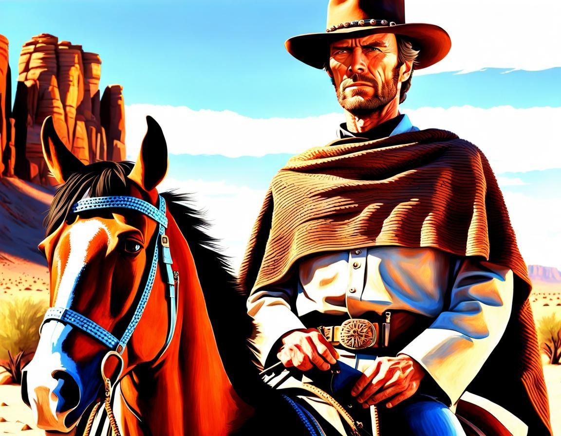 Hyperrealistic Portrait of a Desert Gunslinger in 3D