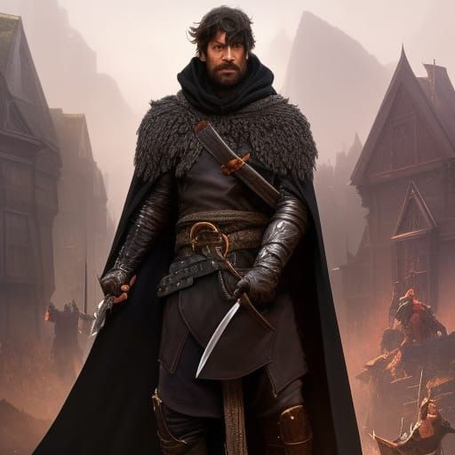 Dark Fantasy Thief Portrait in Hyperdetailed Style