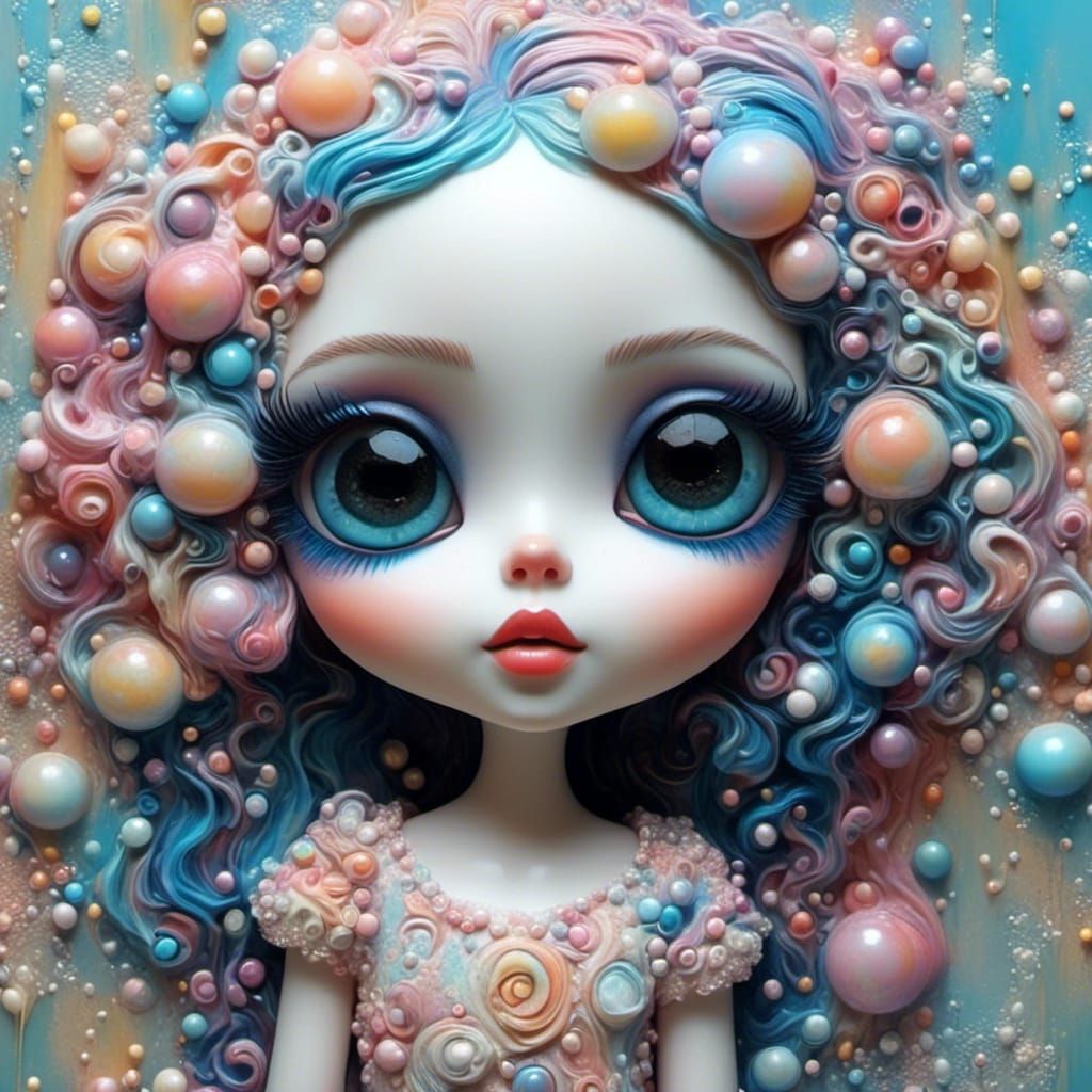 Picasso Meets Burton in Iridescent Soapwater Foam Bubble Art