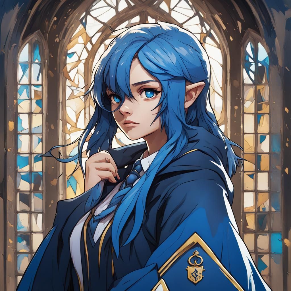 Abstract Ravenclaw Portrait in Anime Style