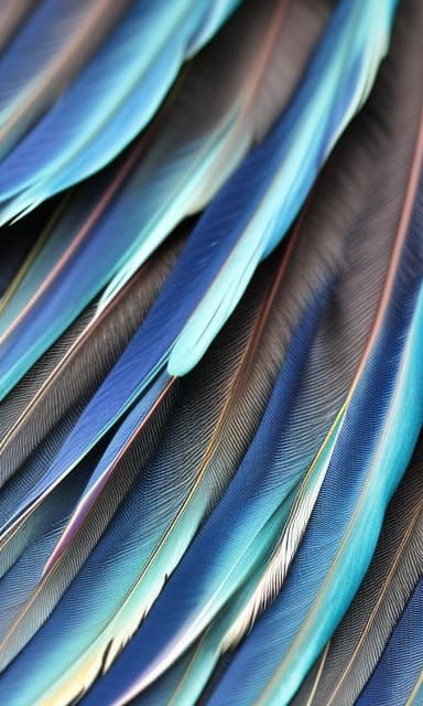 Detailed Feather with Blue to Cyan Gradient