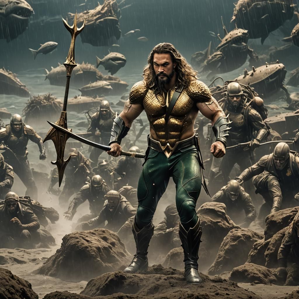 Jason Momoa as Aquaman in Deep Sea Trench