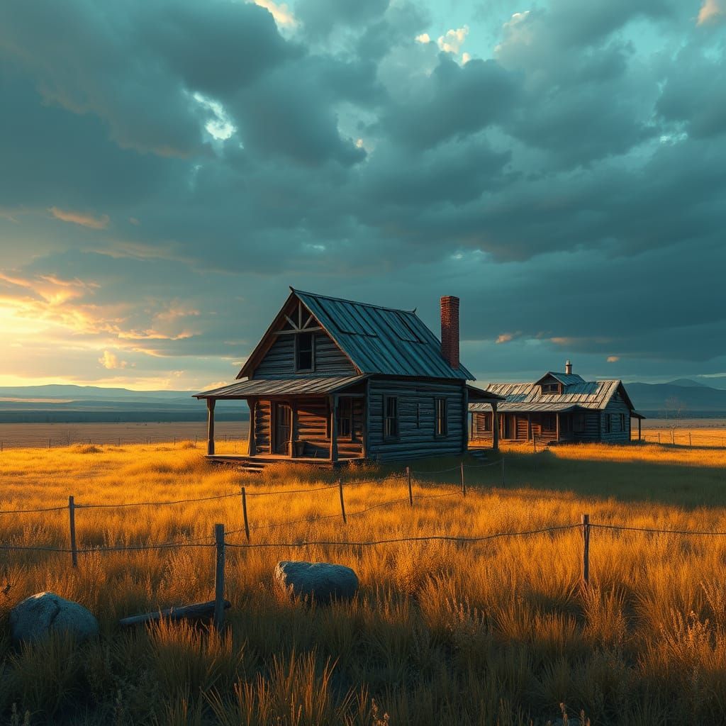 Nostalgic Homesteads in Montana Prairie
