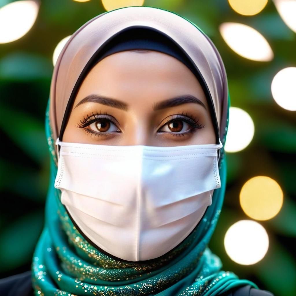 Beautiful Hijabi Woman Portrait with Bokeh Effect