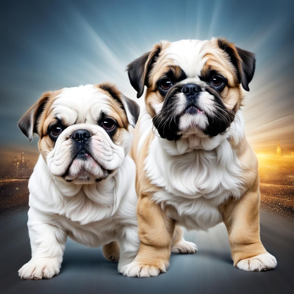 Bulldog Shih Tzu Hybrid Concept Art
