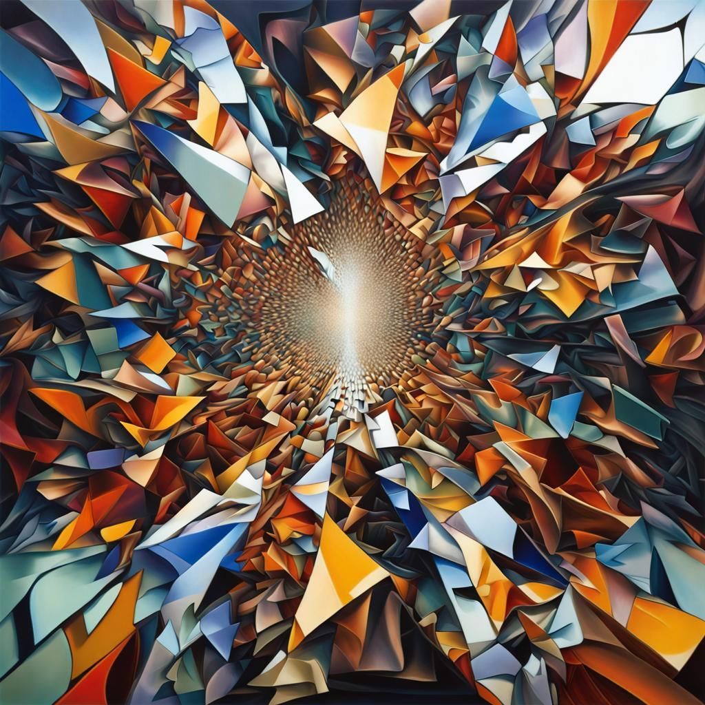 Shattered Mirror Reflecting Dreamlike Reality