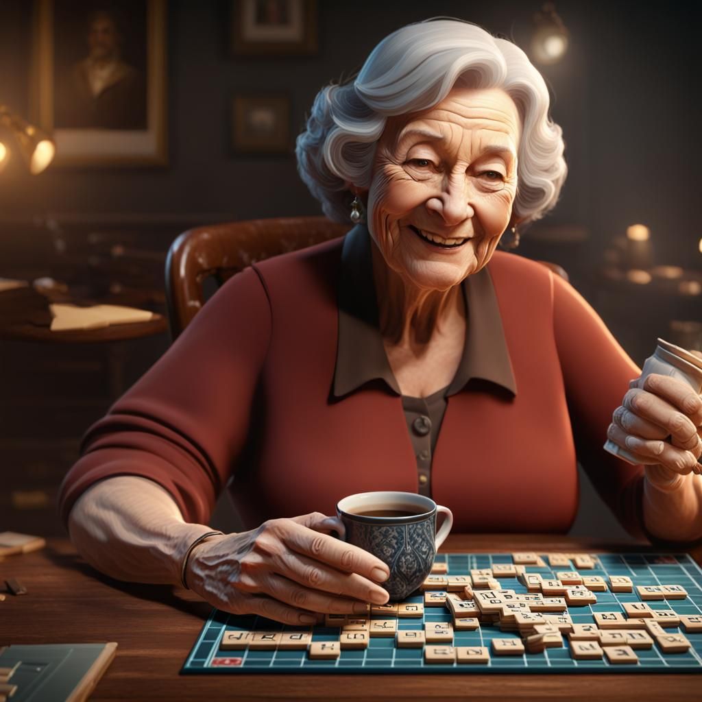 Grandmother's Scrabble Game: 3D Render in Unreal Engine