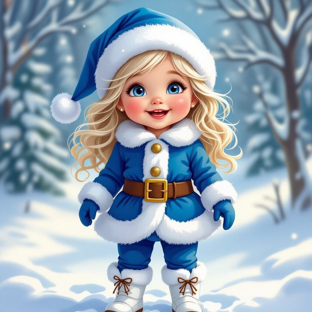 Joyful Girl in Winter Wonderland