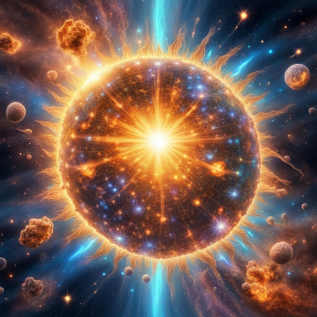 Hundreds of galaxies and meteors in the frame
Sun explosion