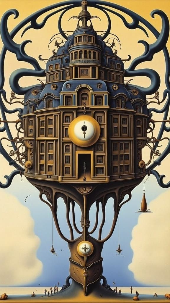 Airship Blueprint: Ornate Parchment Diagram