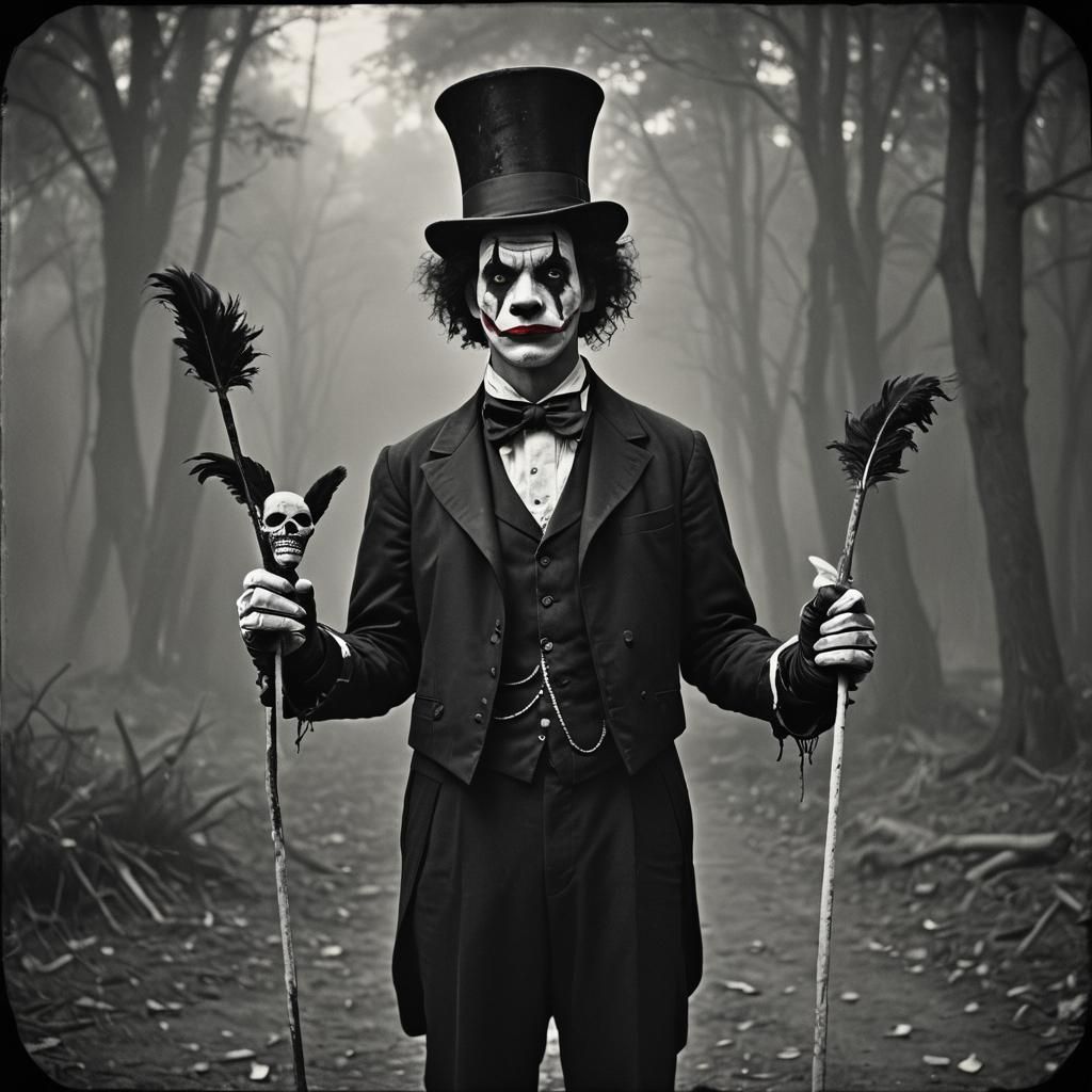 Two-Headed Clown in Black and White, Film Still