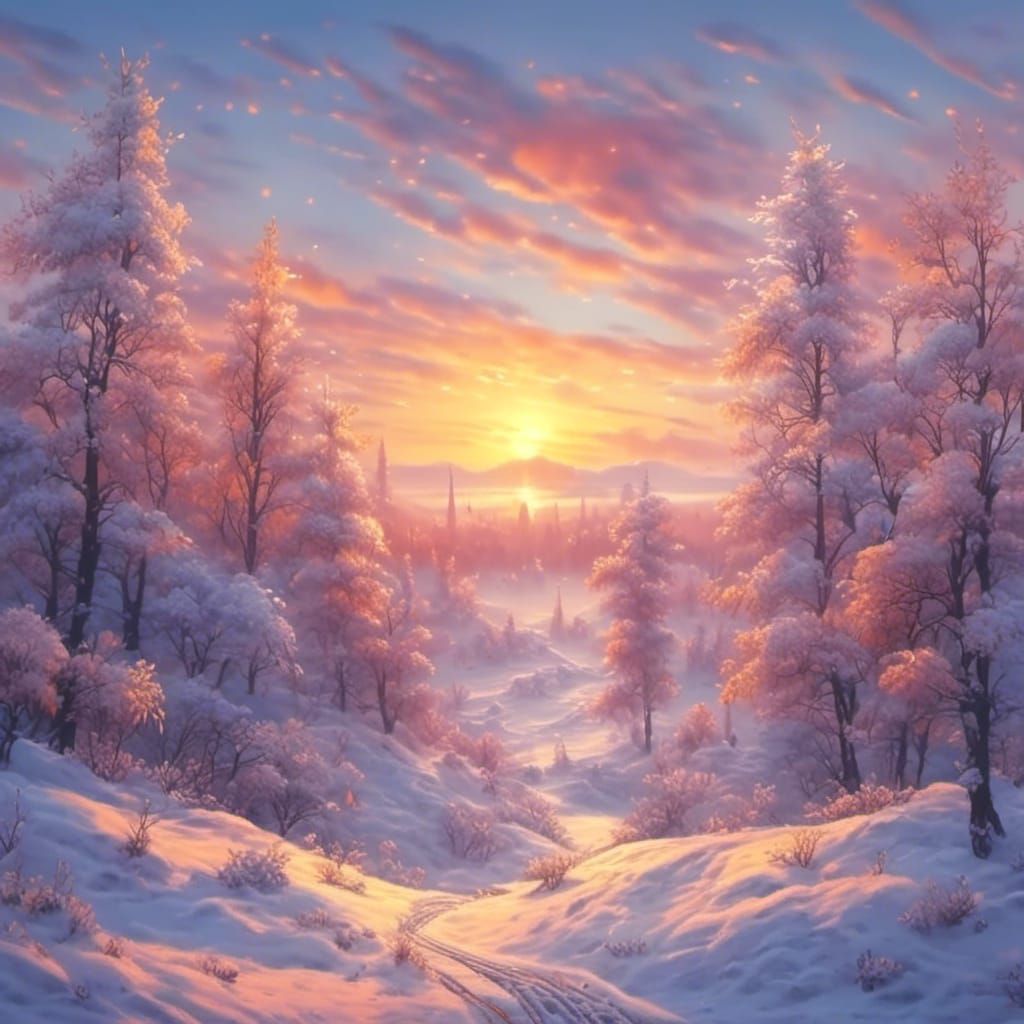 Dreamy Winter Sunset in 4K Resolution