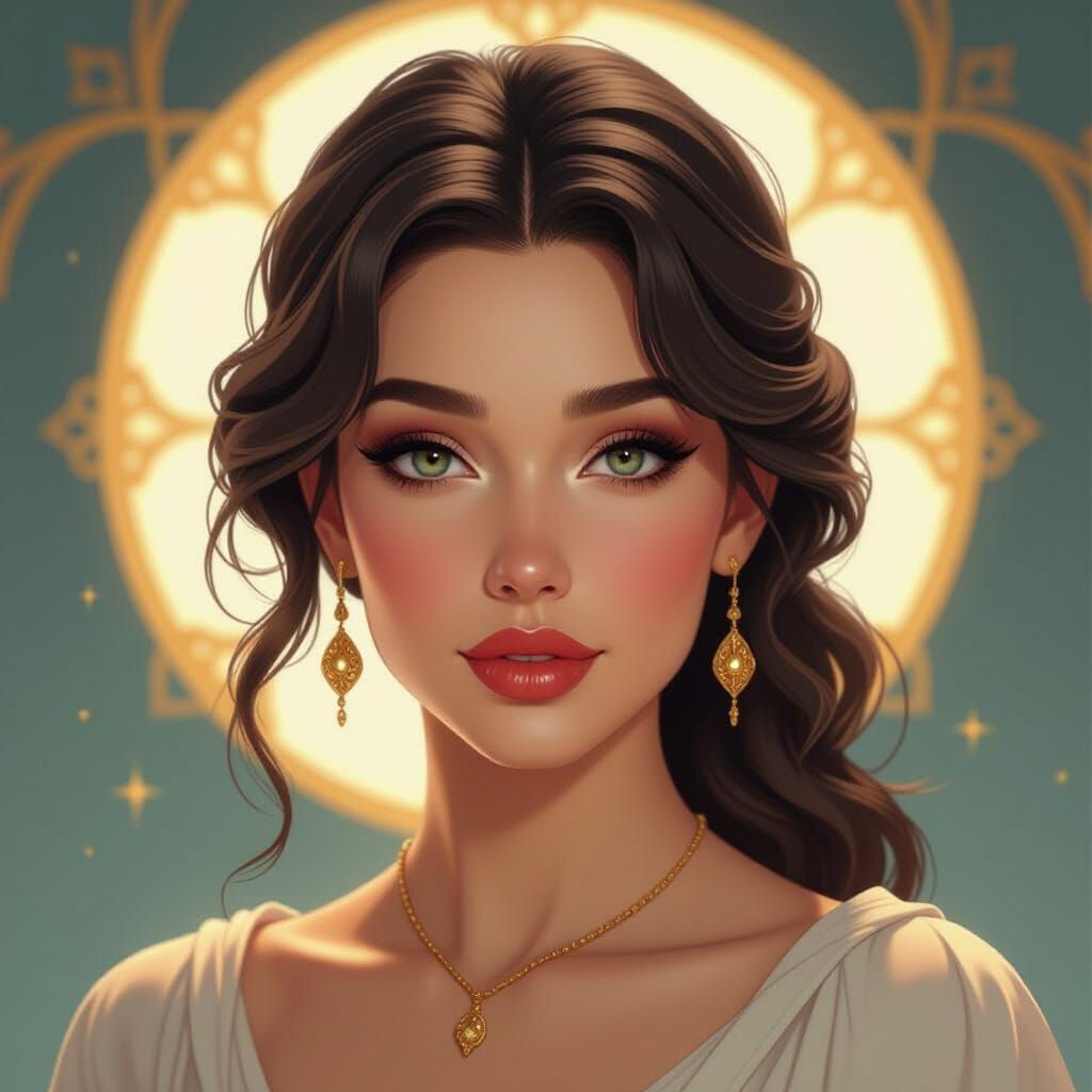 Divine Woman Portrait in Concept Art Style