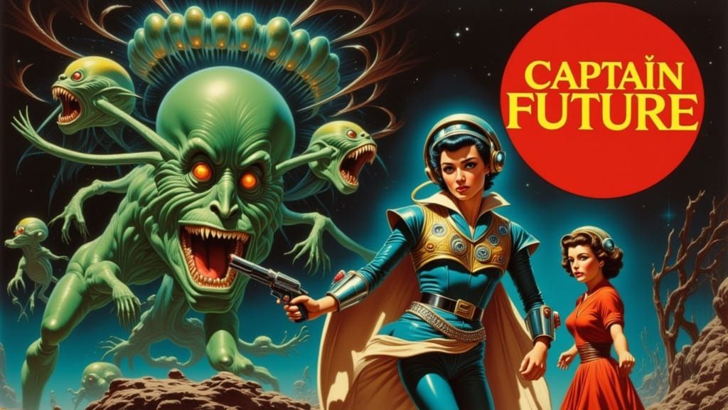 Captain Future in Vintage-Futurism Style