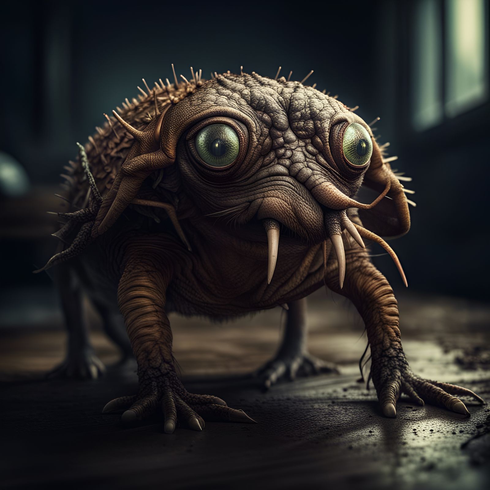 Hyperrealistic Rendering of Disgusting Animals