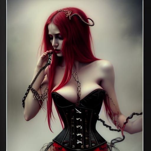 Succubus Portrait in Hyperrealistic Style