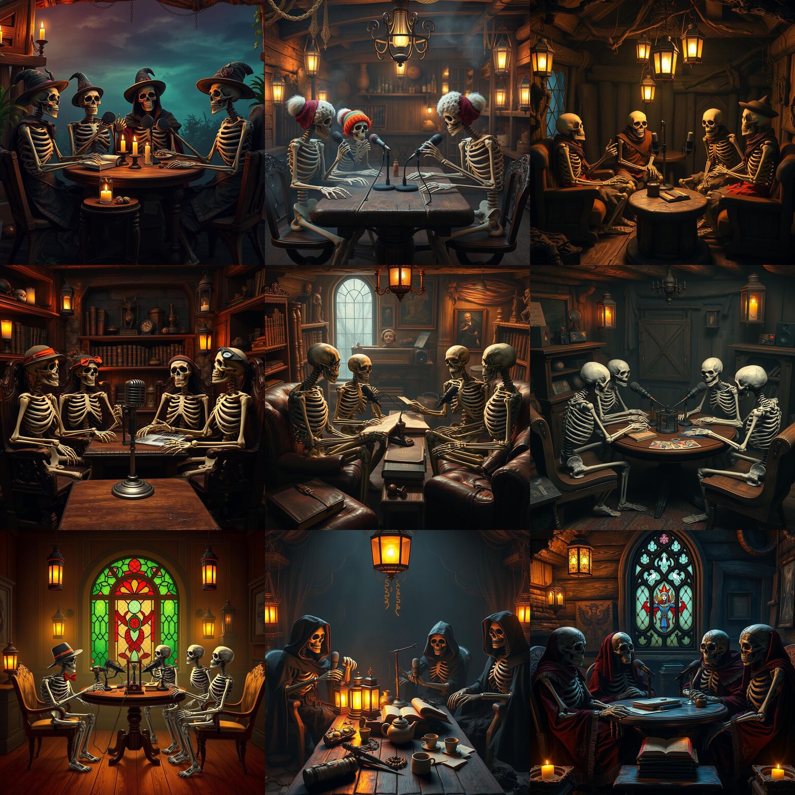 Skeletons Host a Podcast: Detailed Matte Painting