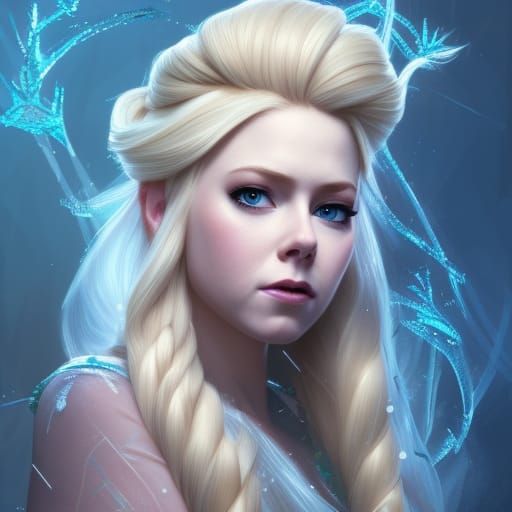 Elsa Inspired Portrait in Art Nouveau Style
