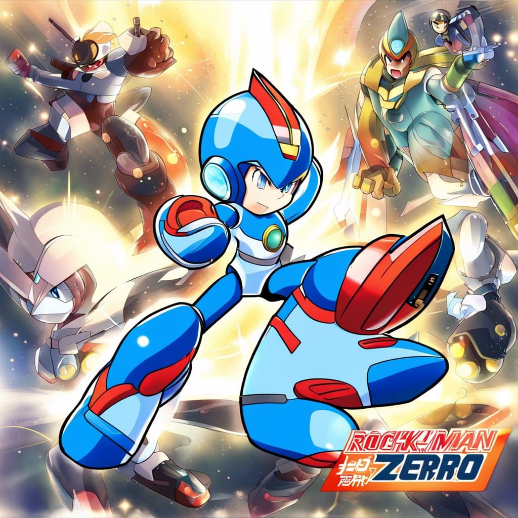 Rockman and Zero in Anime Battle