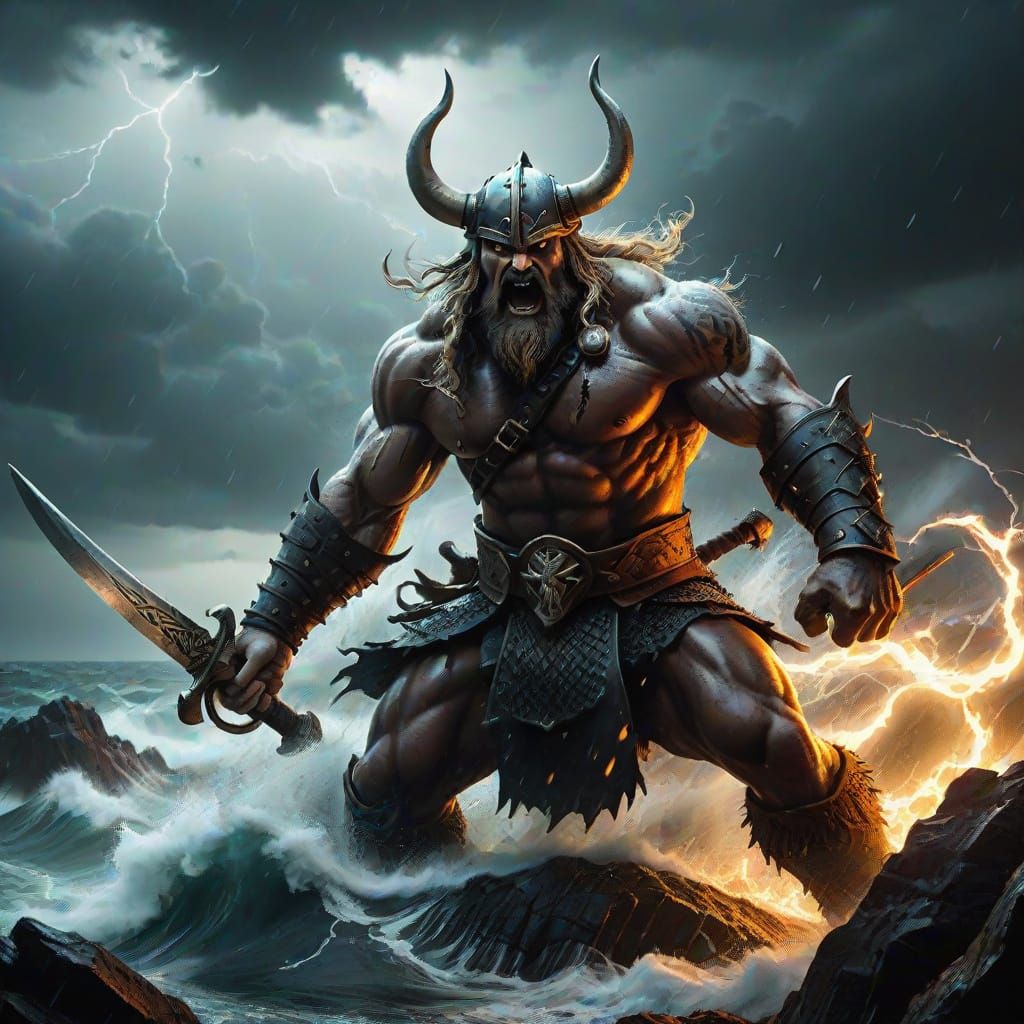 Dark Fantasy Battle: Viking Warrior vs Hellish Devil