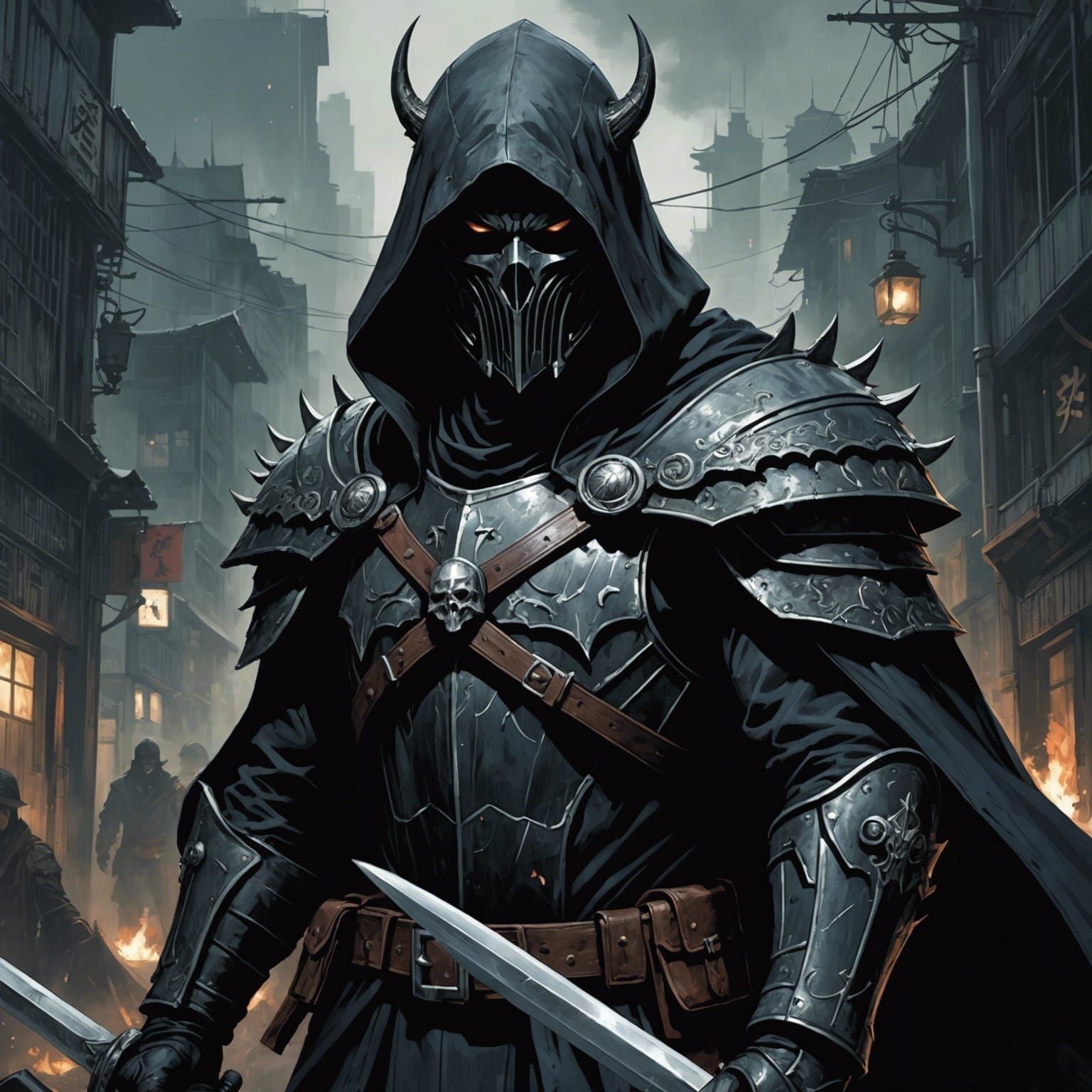 Grimdark Illustration in Yusuke Murata Style