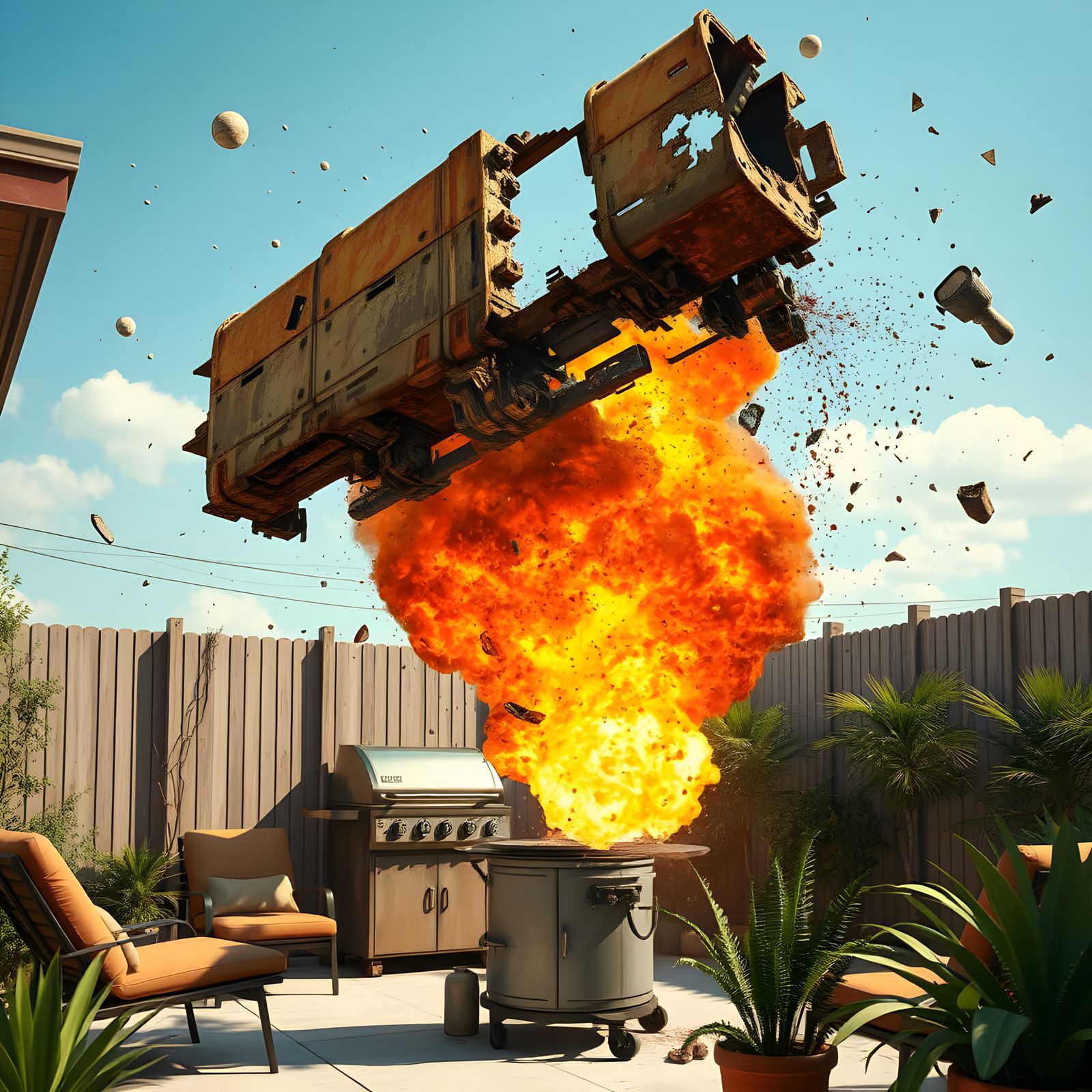 Cosmic Crash Ignites Backyard BBQ Explosion