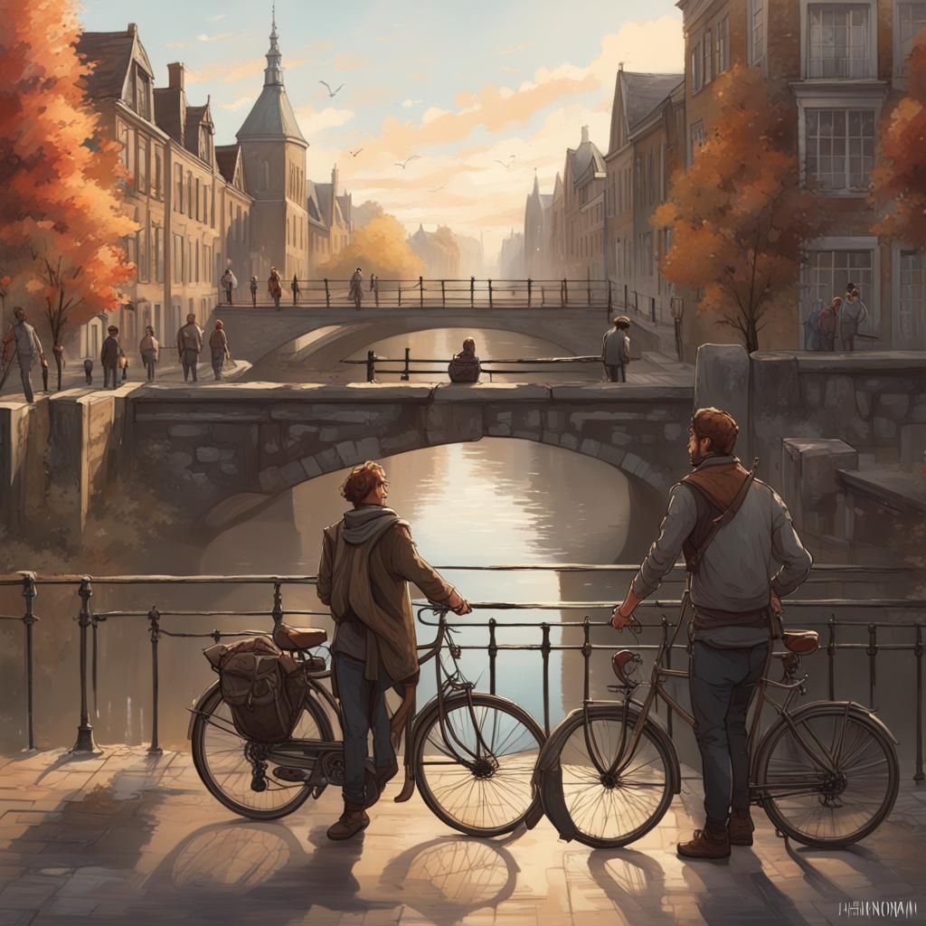 Volendam Canal Scene with Drawbridge, Hyperdetailed