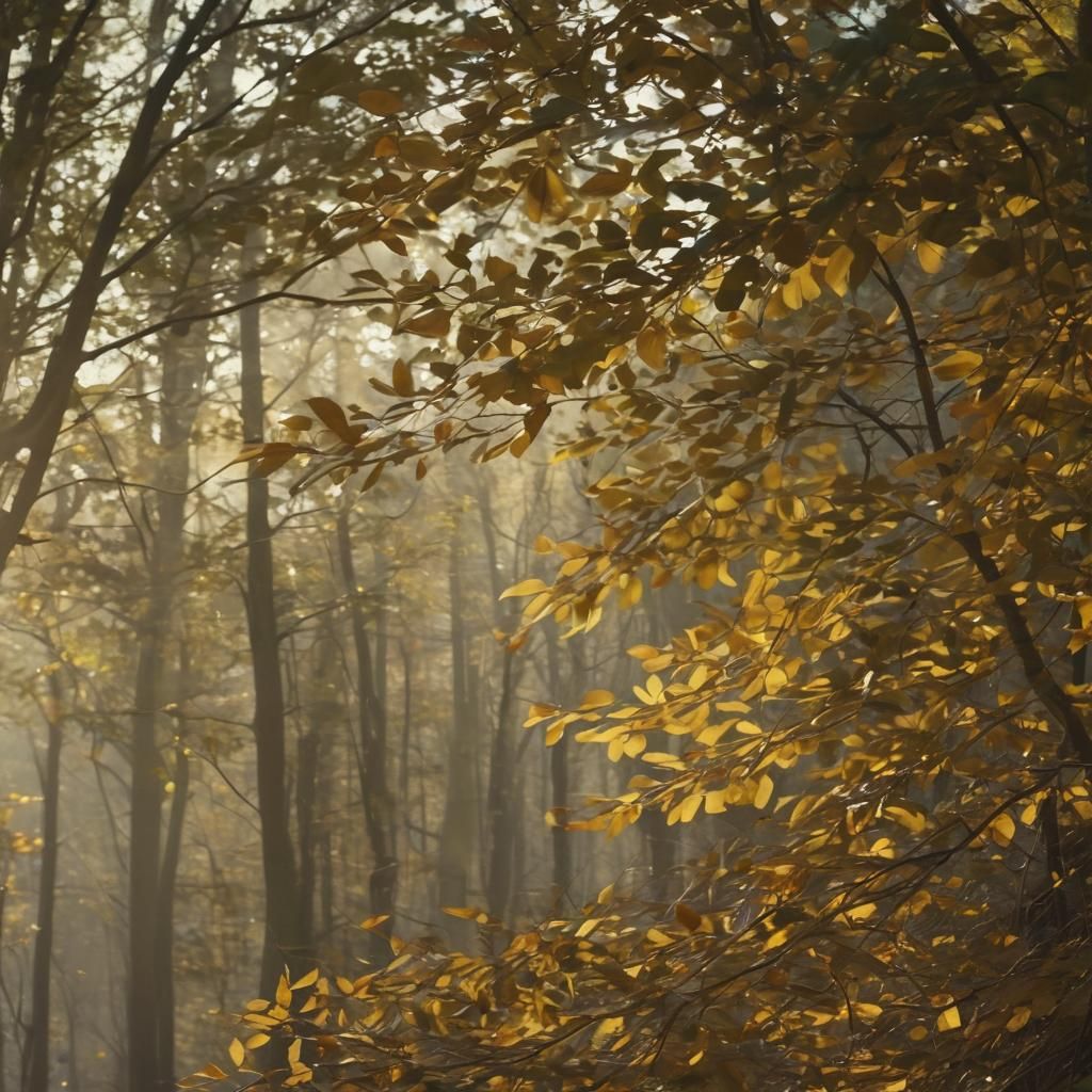 Wind Rustling Leaves in Forest with Cinematic Lighting