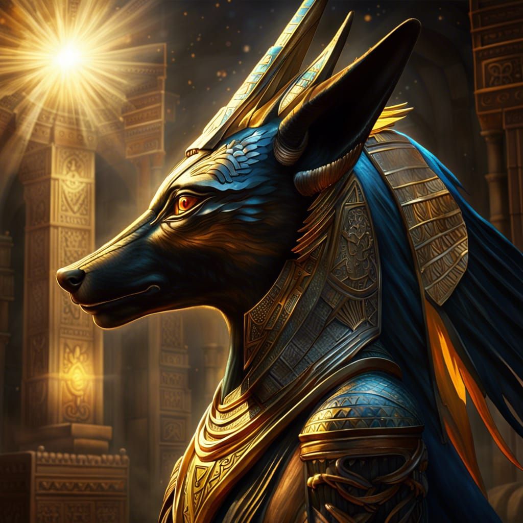 Elvish Phoenix, Anubis Artifact in Fantasy Style