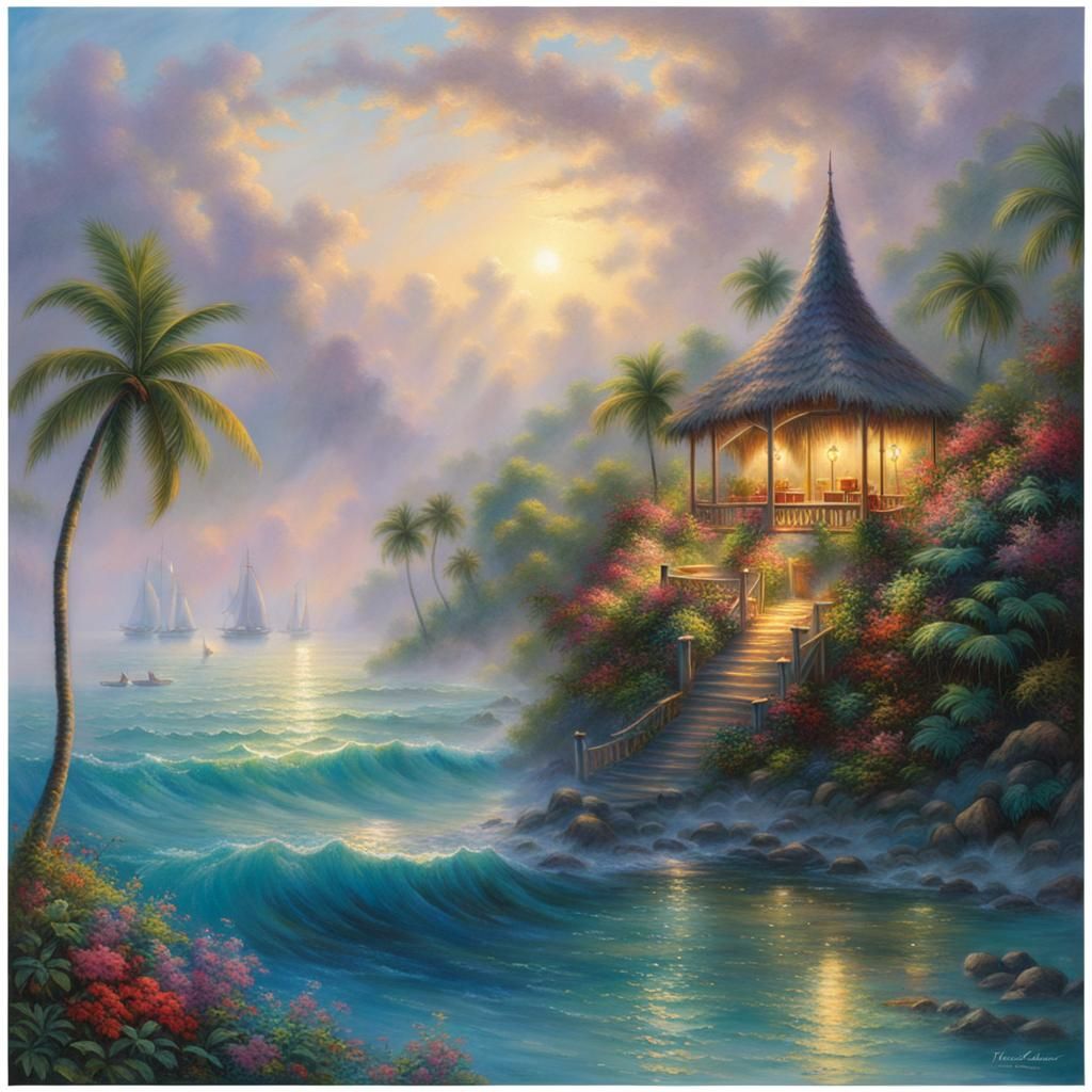 Maldives Tropical Paradise in Ethereal Fantasy Style