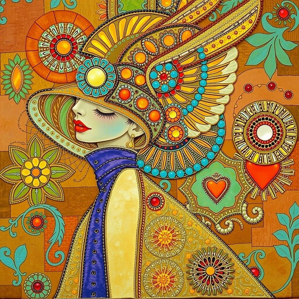 Surrealistic Metallic Mosaic Masterpiece