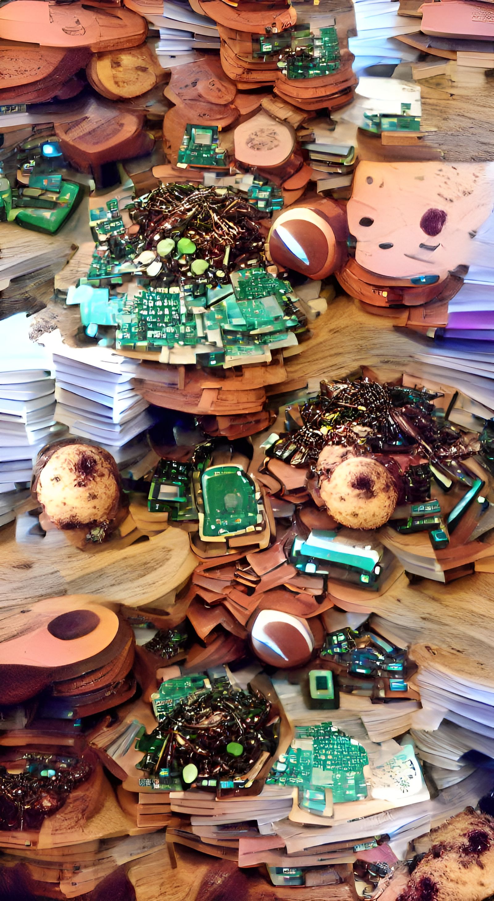 Circuit Boards and Tamagotchis on Mahogany