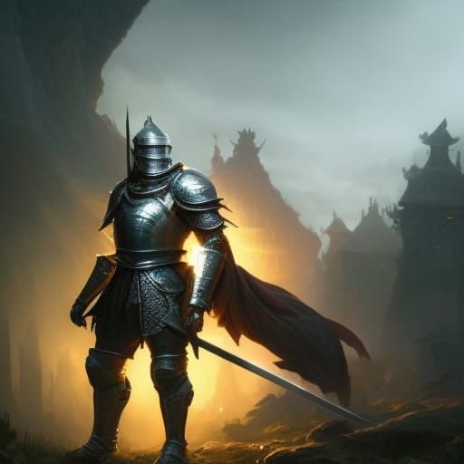 Orc Knight in Full Plate Armor Concept Art