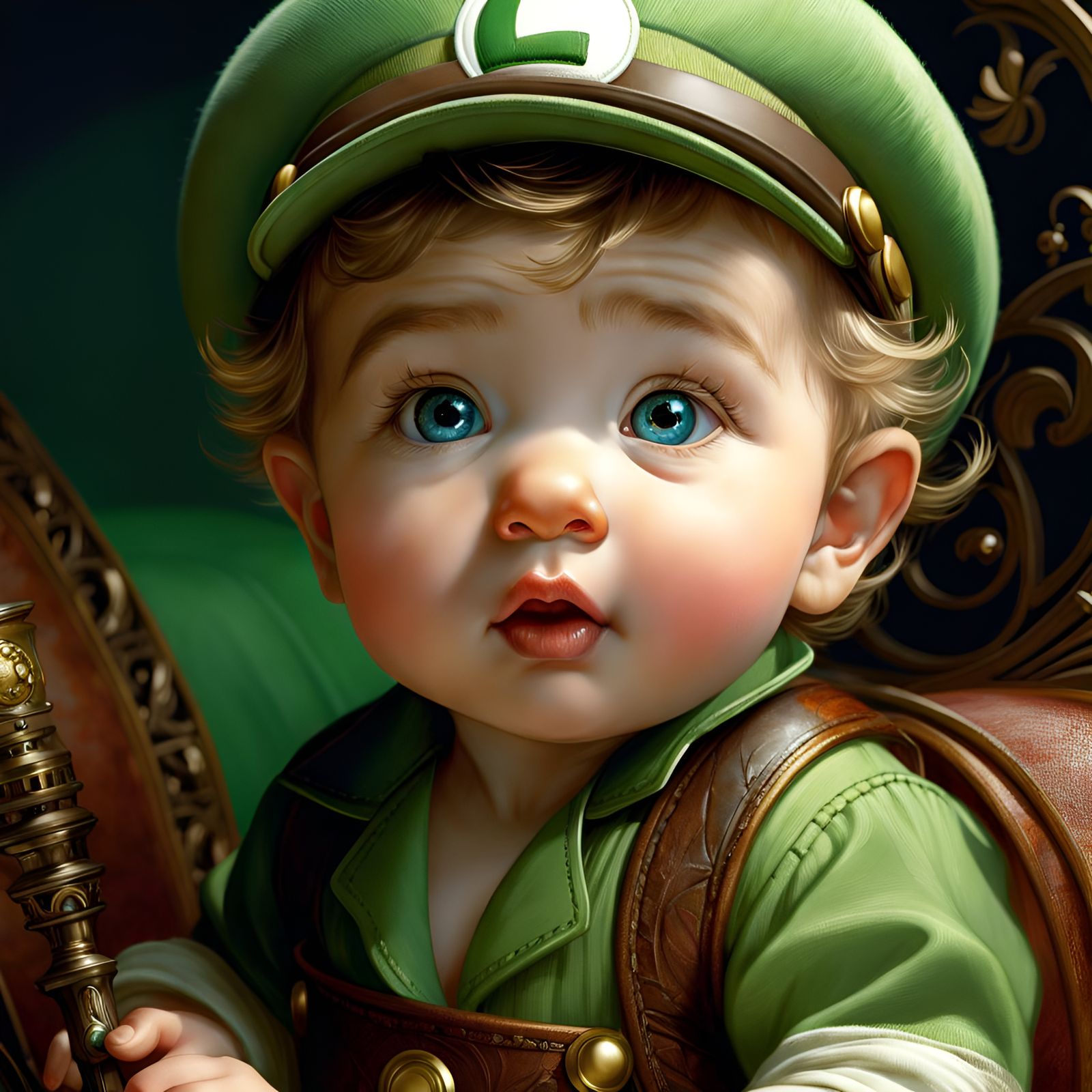 Detailed Close-up of Adorable Baby Luigi