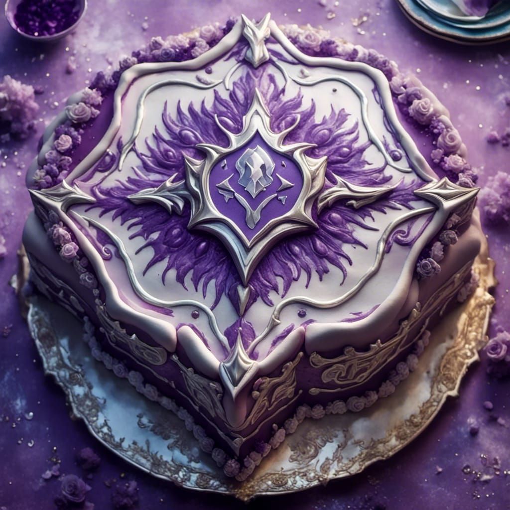 World of Warcraft Darnassus Emblem Cake