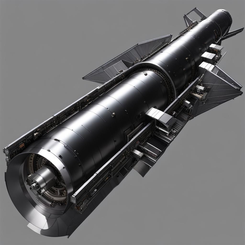 Futuristic Spaceship with Central Cylinder Design