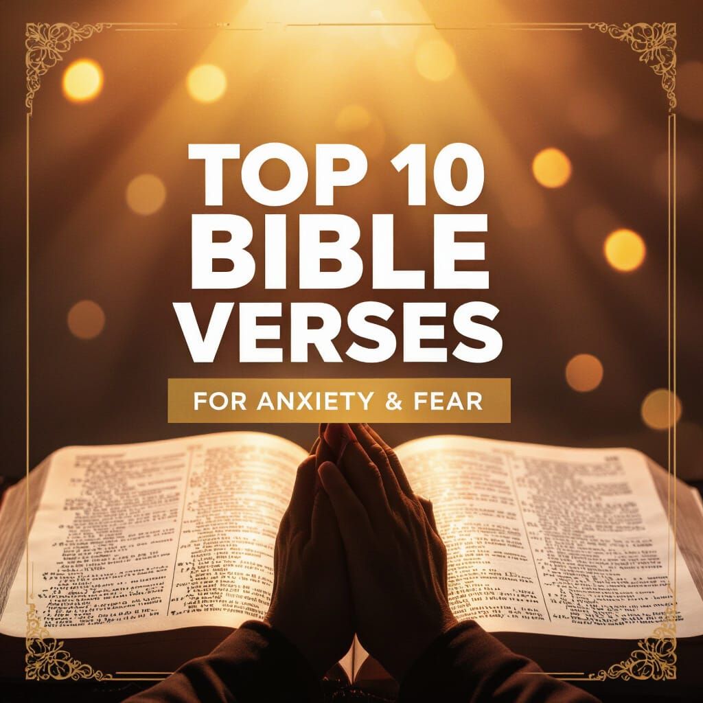 Glowing Bible with Praying Hands: Top Verses