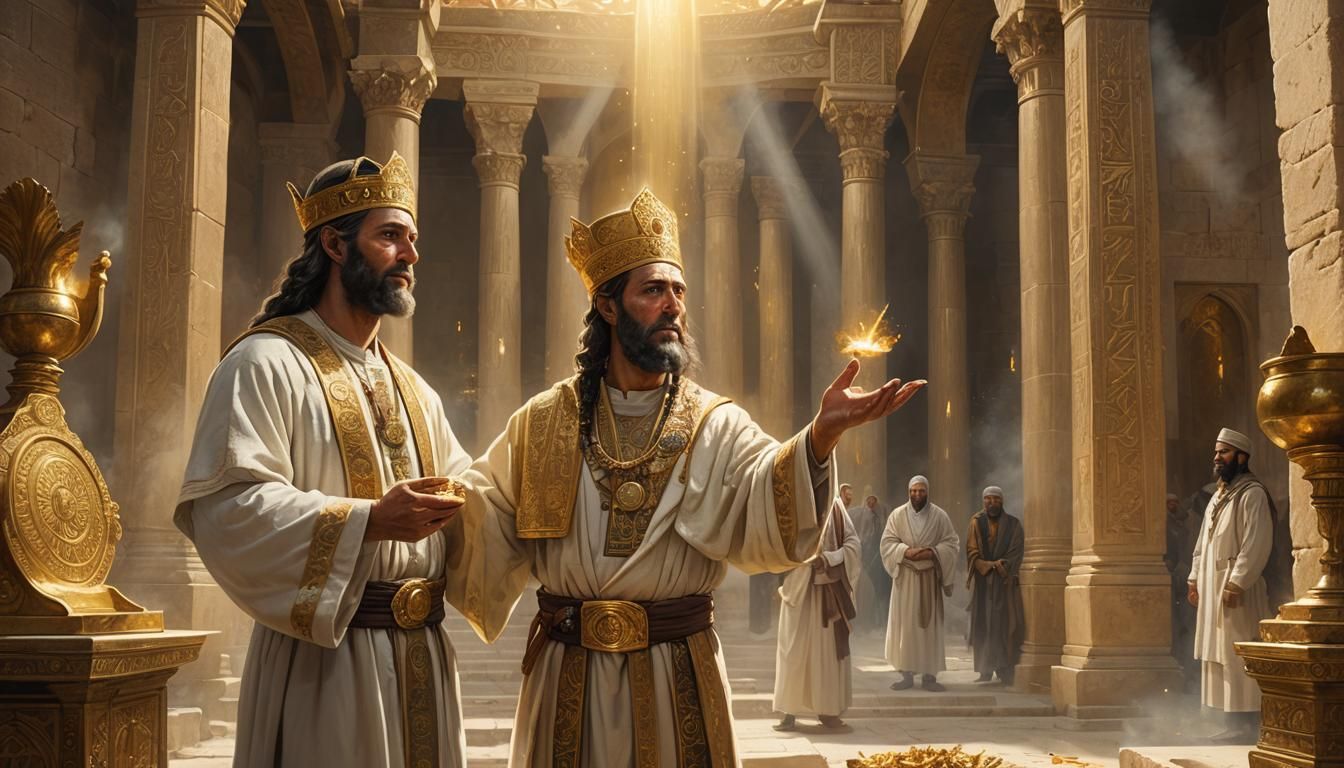 High Priest Offering in Second Temple, Hyper-Realistic