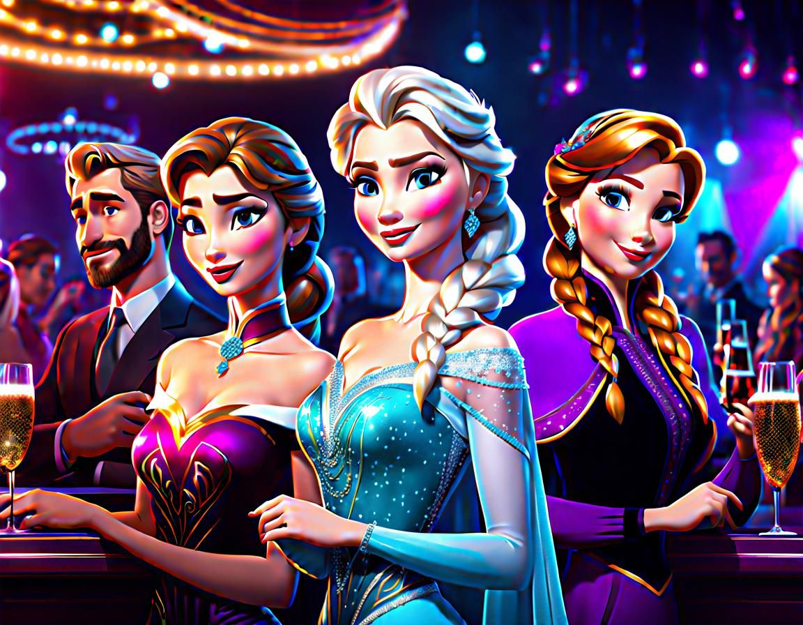 Elsa, Anna, and Mother in Nightclub: Photography Style