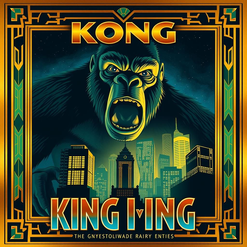 King Kong Art Deco Movie Poster Illustration