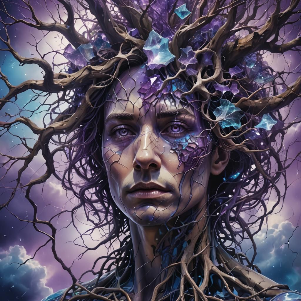 Surreal Mindscape Portrait in Abstract Expressionist Style