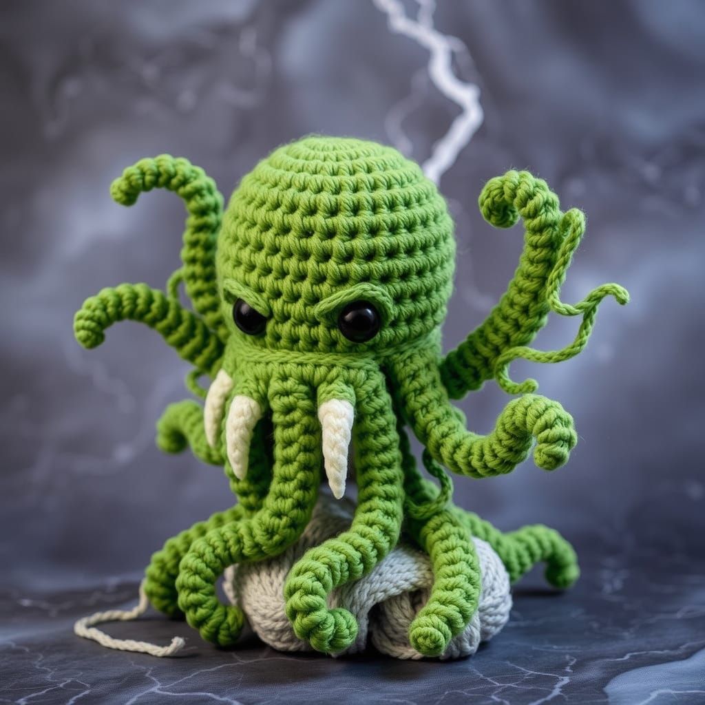 Crochet Kraken in Hebrides Storm