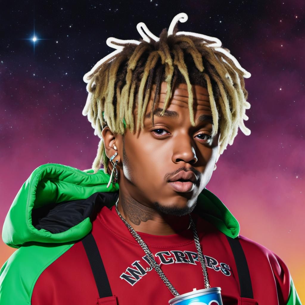 Juice WRLD with Halo Sipping Juice