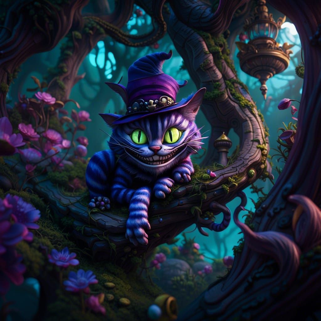 Whimsical Cheshire Cat in Fantasy Style