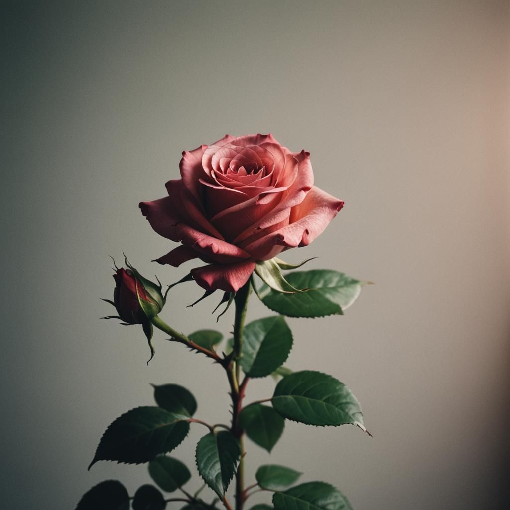 Dramatic Rose in Cinematic Film Style