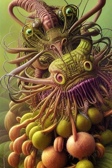 Alien Fruit Creatures Portrait in Fantasy Art Style