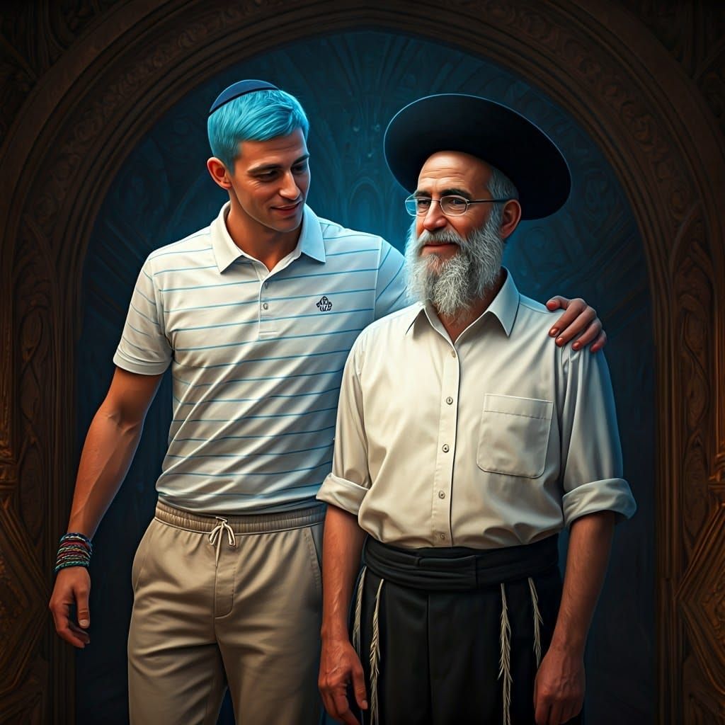 Modern Man Meets Orthodox Jew, Fantasy Concept Art