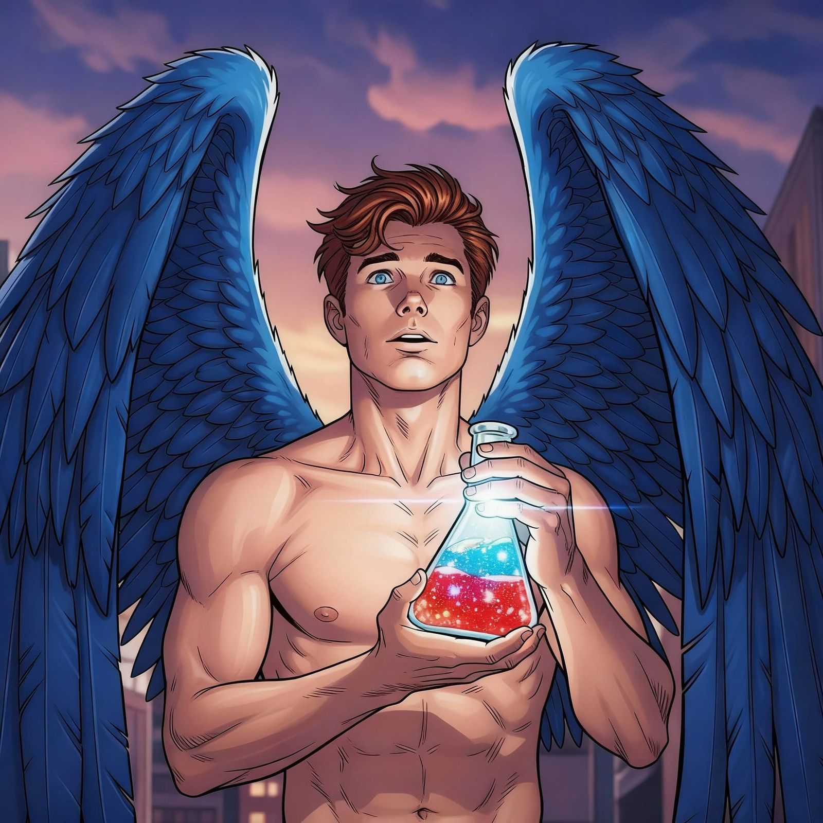 Superman's Pal Jimmy Olsen Gains Blue Wings with Flask